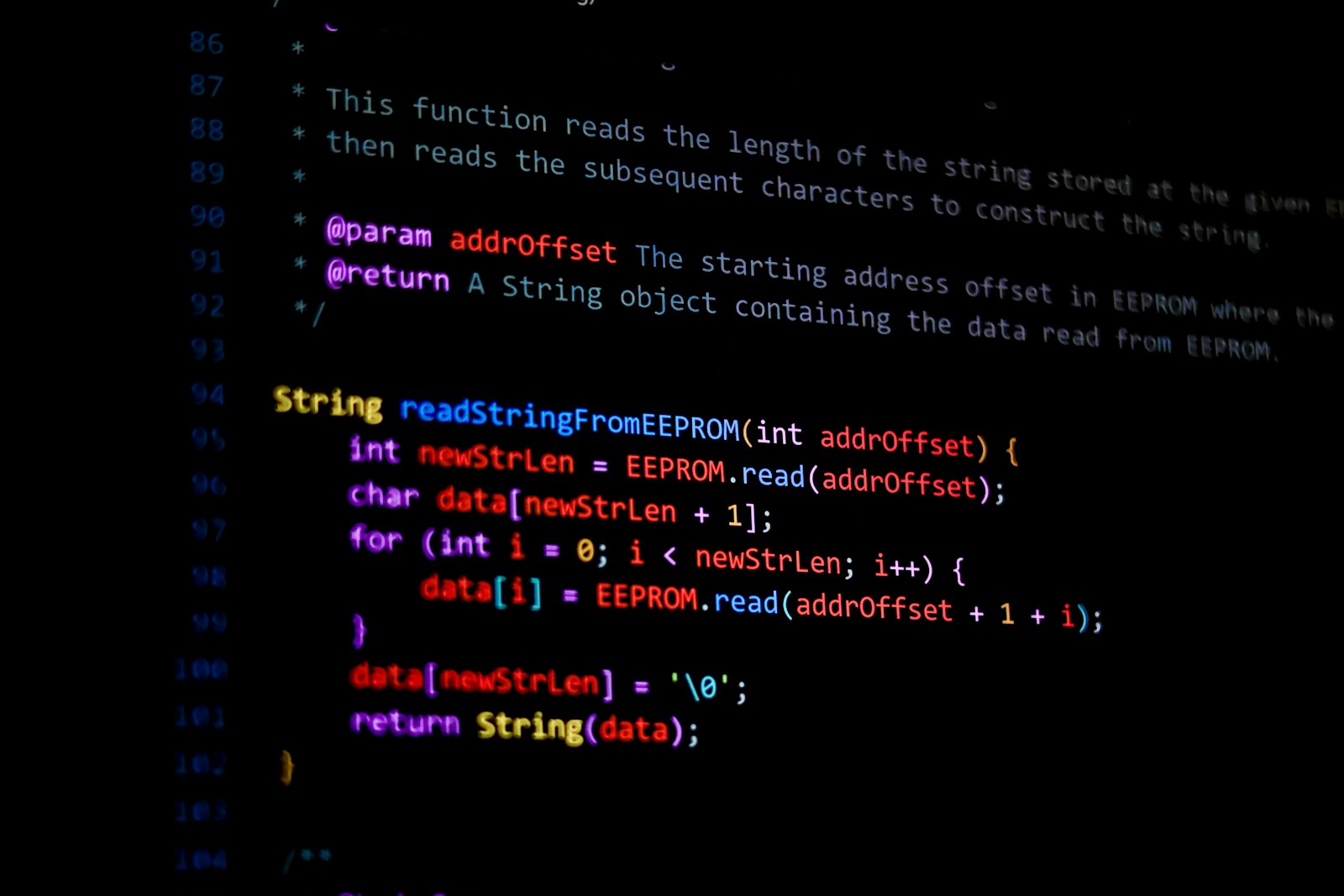 Programmcode auf einem Bildschirm
